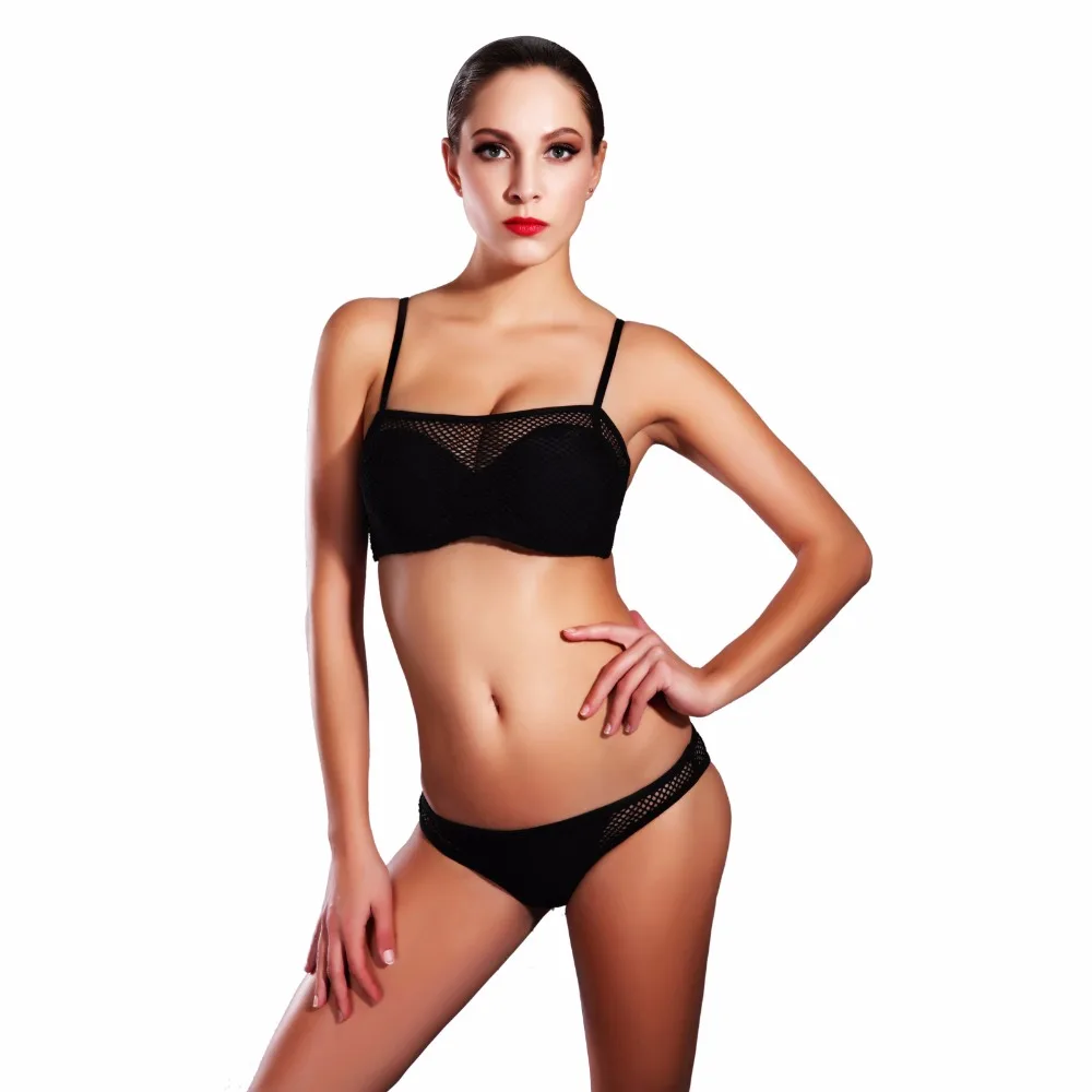 

Sport Push Up Grid Bikini Set Brazilian Sexy Solid Mesh Biquini Swimsuit Women Bathing Suit Female Swimwear Maillot De Bain