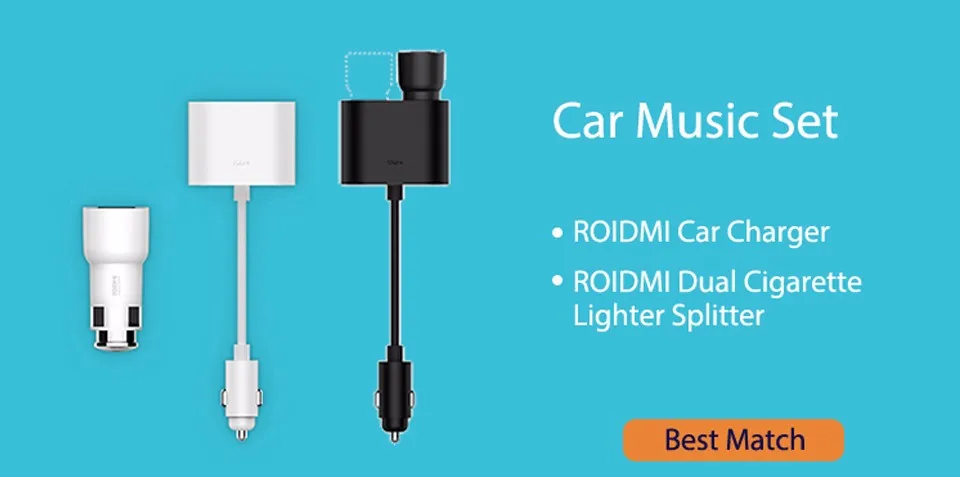 Xiaomi ROIDMI Car Dual Cigarette Lighter Splitter for Charger Adapter (1)