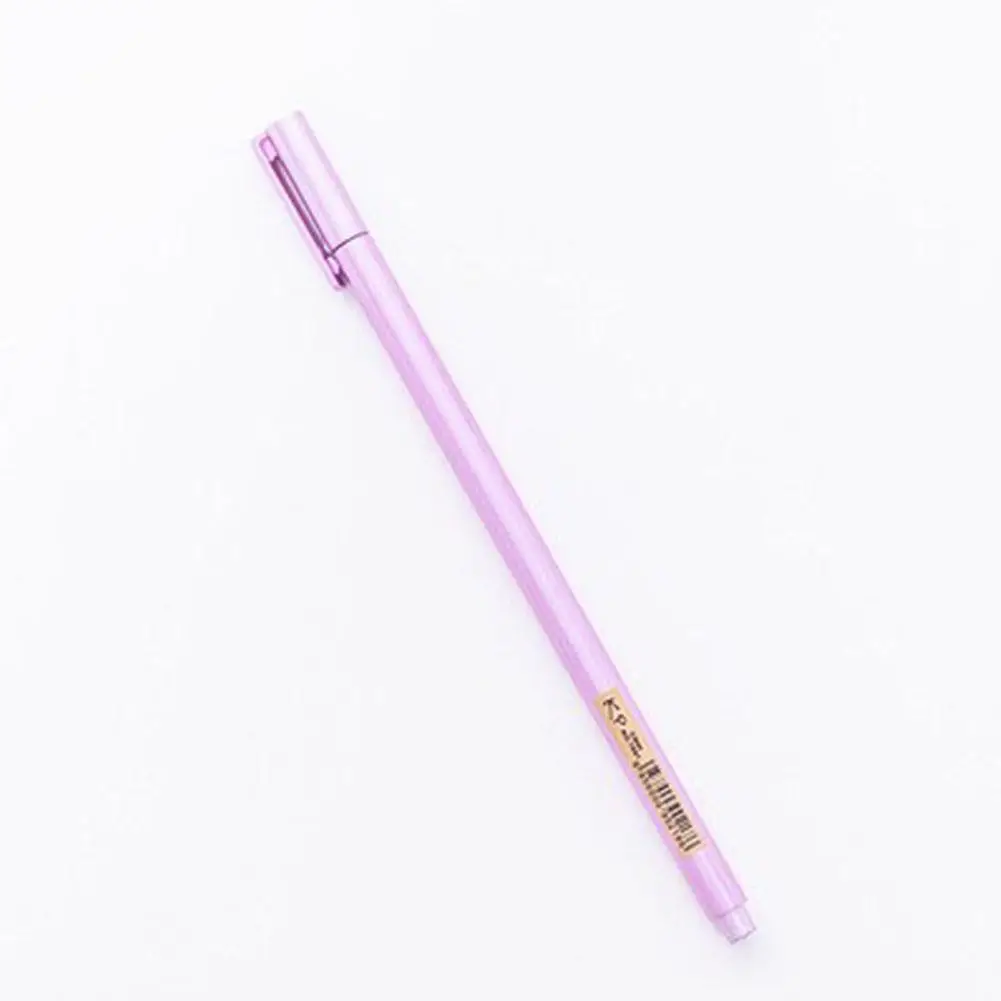 0,5 мм сплошной цвет имитация металлической поверхности гелевая ручка с черной заправкой - Цвет: Purple pole