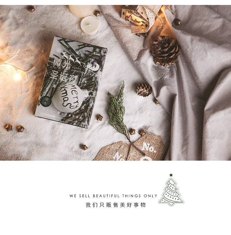 30 листов/набор Счастливого Рождества светящаяся открытка/поздравительная открытка