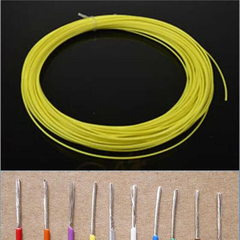 

11~30AWG HIGH TEMP Teflon Silver Copper Wire Earphone Cable Yellow Colors Wire Diameter0.68-3.6mm Teflon Wire Silver Plated