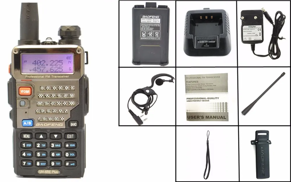 Baofeng UV-5RE + плюс полиции Walkie Talkie сканер радио Dual Band CB радиолюбителей трансивер UHF 400-520 мГц VHF136-174MHz