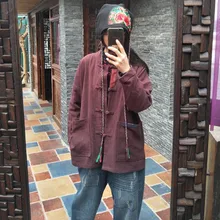 Однотонное пальто с воротником-стойкой, новинка, осенне-зимние винтажные свободные женские льняные куртки с длинным рукавом и пряжкой