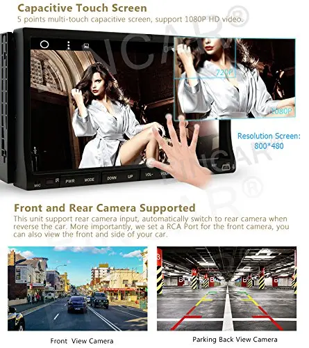 Discount Dual CAM-IN !Universal 2Din Unit 7 Inch in console 2din car gps Head Unit GPS Car Stereo DVD CD Player WIFI OBD2 SWC Mirror link 1