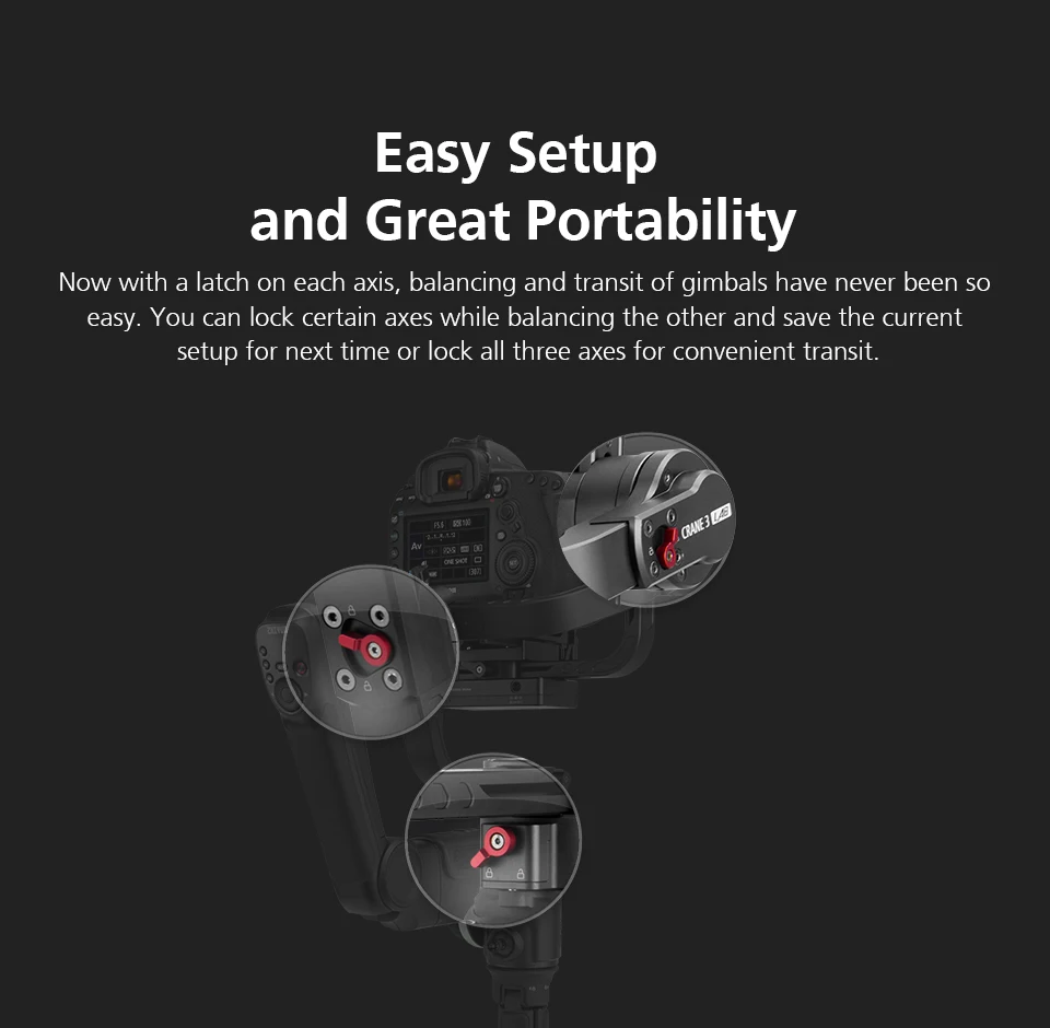 16ZHIYUN Ofisyèl Crane 3 LAB 3-Aks Wireless FHD Image Transmisyon kamera Stabilizer ViaTouch Kontwòl Pòtatif Gimbal pou DSLR sipò Pwa 650g-4500g Materyèl aliminyòm