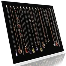 Черный бархат 17 Крюк ожерелье ювелирные изделия лоток Дисплей Органайзер