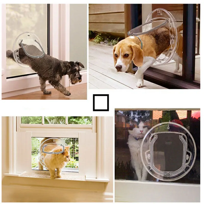 Round Pet Door for Cats /& Small Dogs Cat Door Flap Door for Screen// Glass Window