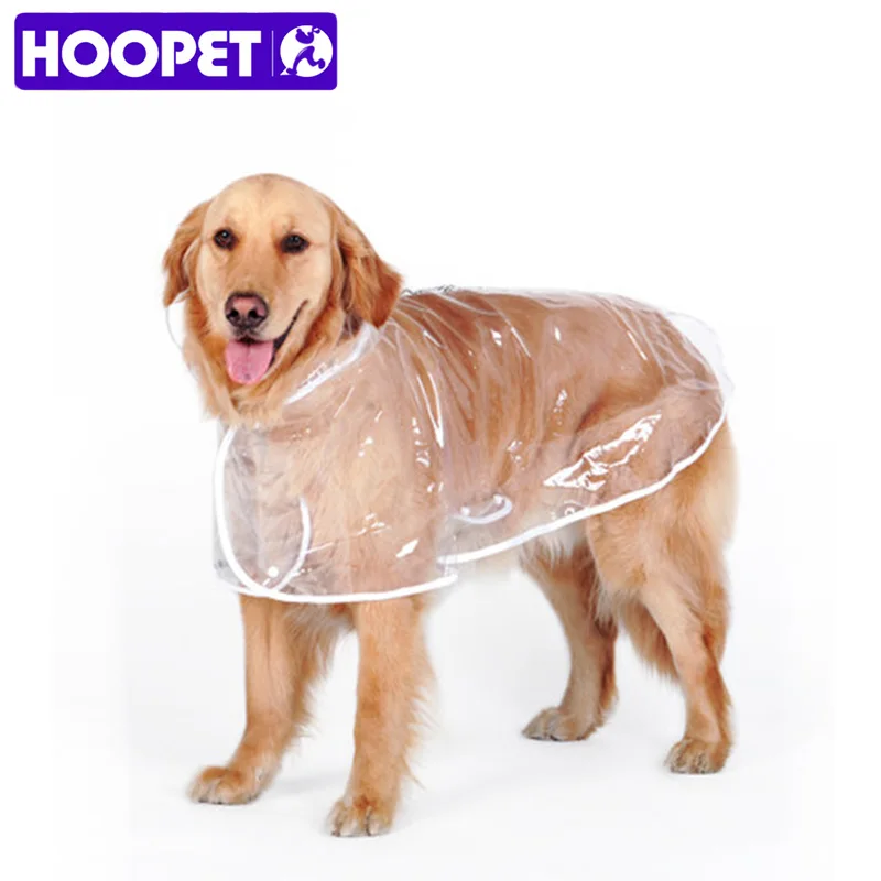 HOOPET Dog Raincoat Transparent Pet Dogs Clothes Waterproof Rain Coat