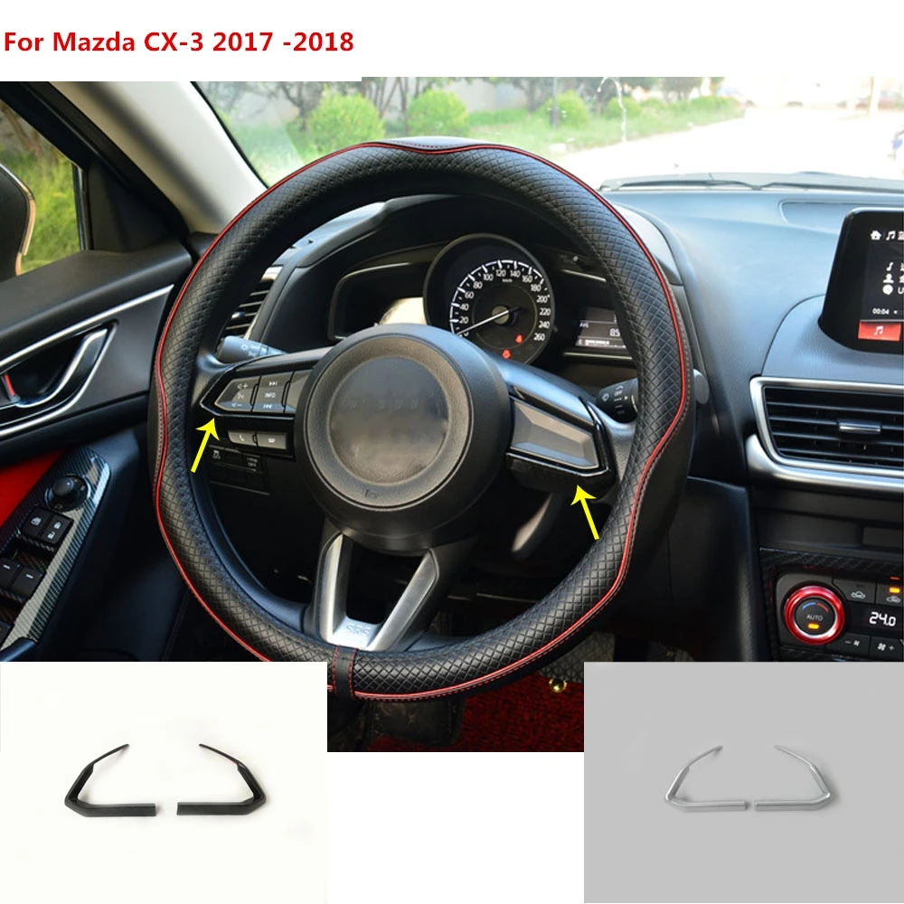 2Pcs For MAZDA 3 Axela 2017-18 Carbon Fiber Front+Rear Reading Light Cover Trim