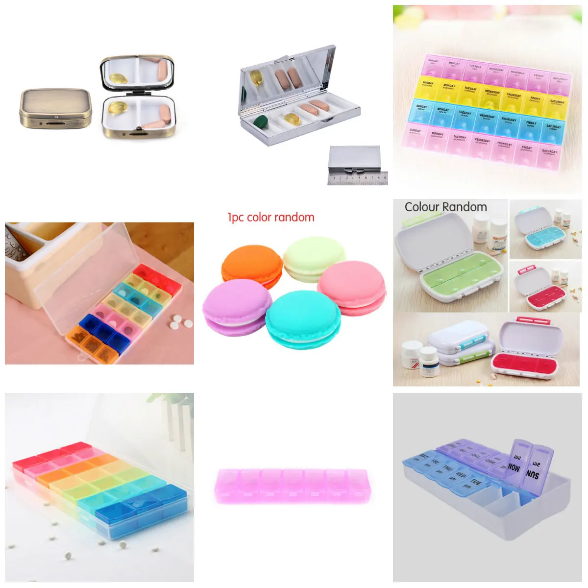 Mini Pill Box Organizer Tablet Holder 2/7/21 days Slot Weekly Medicine Container Organizer Case For diet pills box