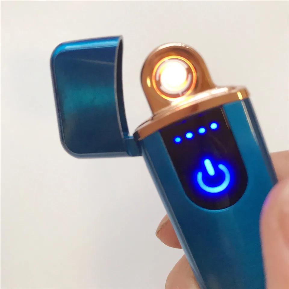 Touch Sensitive USB Electric Lighter Windproof  Rechargeable Turbo Electronic Lighter (6)