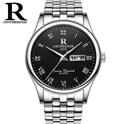 

ONTHEEDGE brand watches men Wristwatch waterproof stainless steel Casual business Clock Man quartz watch Montre Homme horloges
