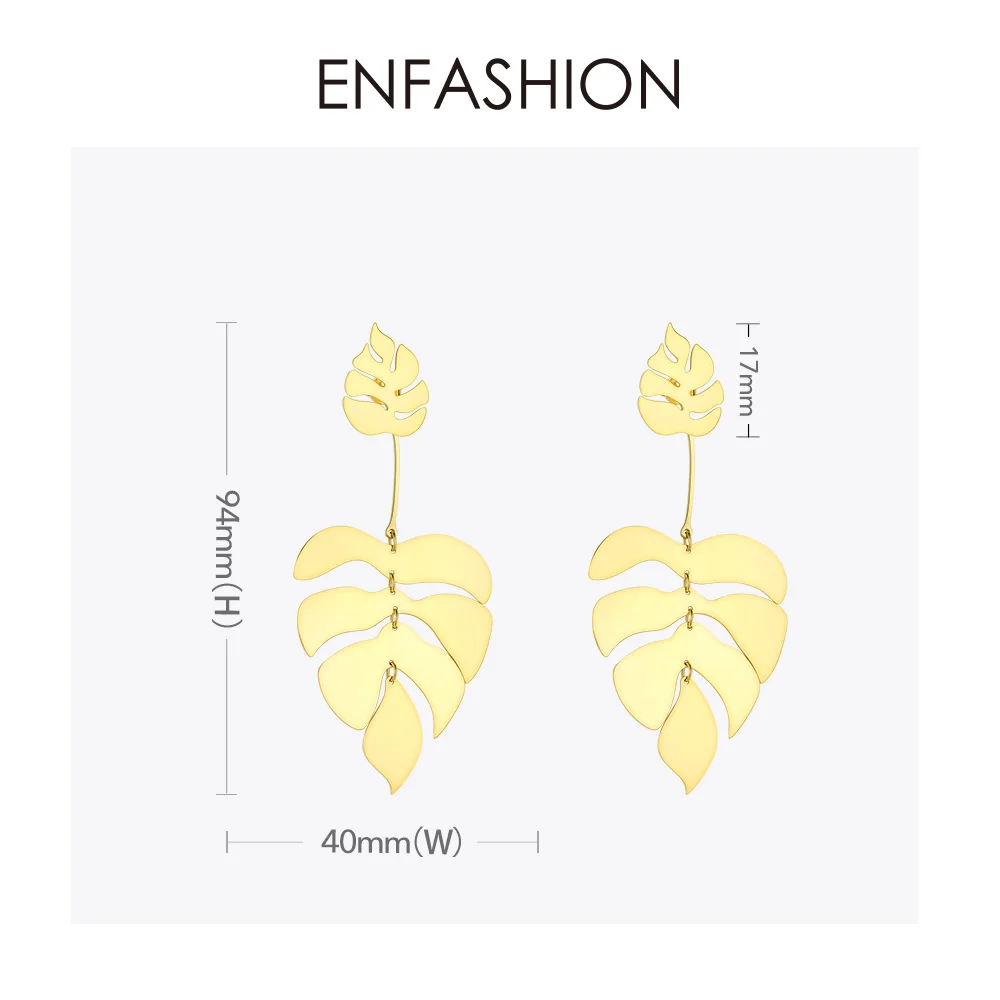 Модные полые серьги-капли в виде листа монстеры для женщин, шикарные богемные висячие серьги, модные эффектные праздничные ювелирные изделия EB191061