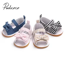 Ребенок, новорожденный, младенец, девочки, мягкая подошва с бантом, нескользящая кроватка, летние сандалии, обувь милая детская обувь