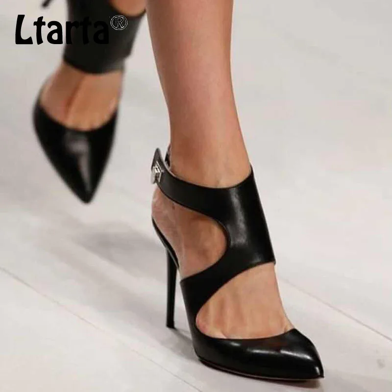 

2019 Women Black Sexy Sandals Pumps Point Shoes Spring Catwalk Street Beat Comfort Autumn Sandals 40 ZL-198-20