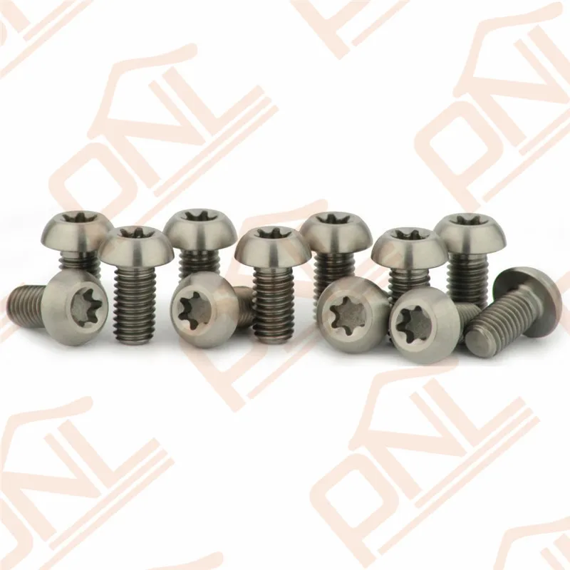 3/6/12PCS M5x10mm Ti Titanium Screw Bolt Bolts For Disc Brake Rotors
