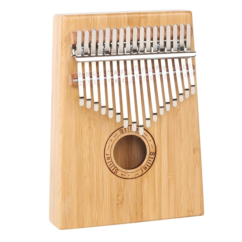 Kalimba Mbira «пианино для больших пальцев» Sanza 17 клавиш, твердый деревянный палец, пианино с сумкой для переноски, нотная тетрадь, музыкальные наклейки со шкалой