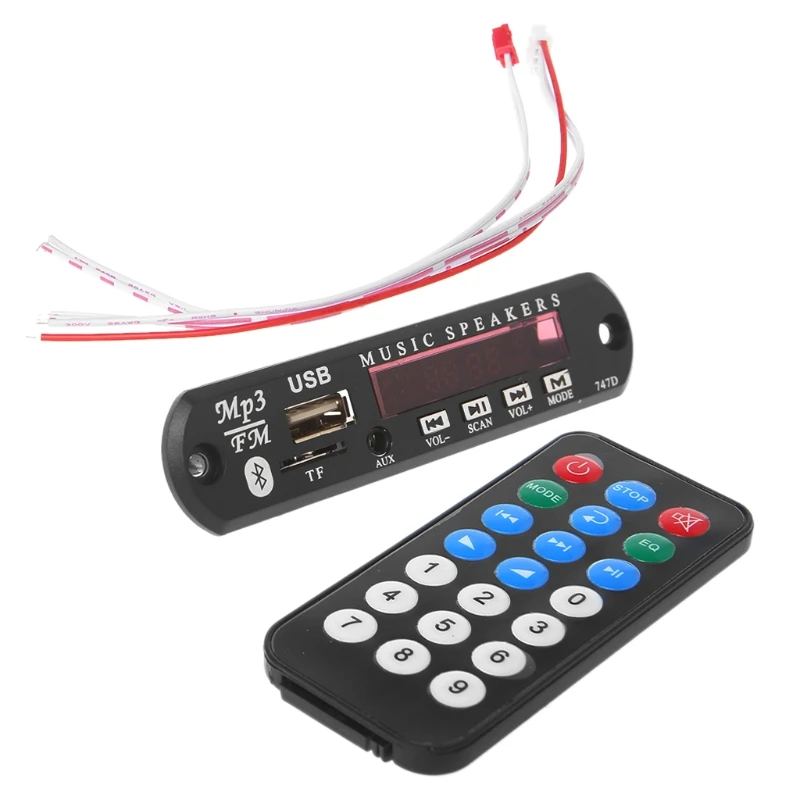 Беспроводной Bluetooth пульт 12 В MP3 WMA декодер доска аудио модуль USB TF радио