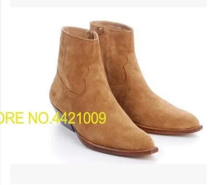 

Mens Chelsea Boots New 2018 Fashion Style Low heels Slip on Martin Booties Mens T Show Oxfords Male Western Boot Size46