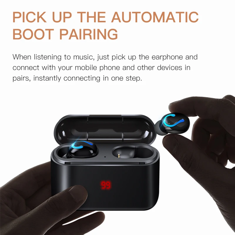 ESVNE TWS 5 0 Bluetooth беспроводные наушники спортивные стерео гарнитура зарядная
