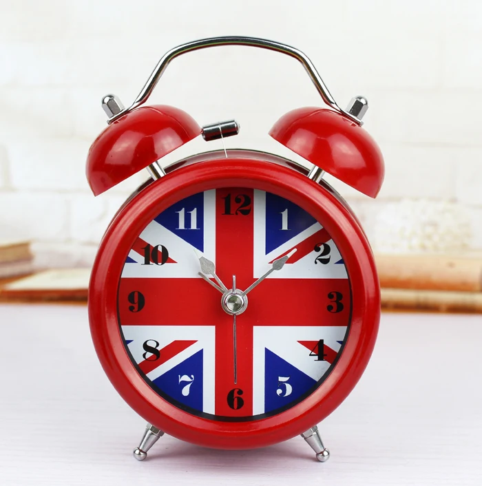 British style,England,British flag metal bell clock,high quality mute