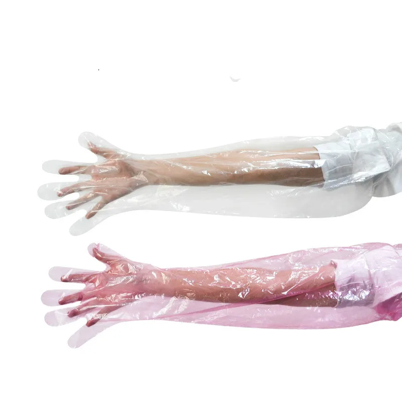 50 шт. одноразовые длинные перчатки с длинными рукавами, перчатки, руки