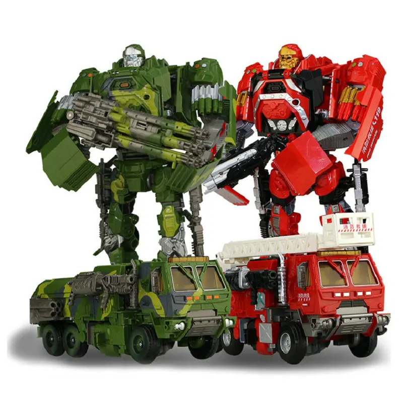 

2 Style Fire Truck Car Deformation Robert ABS Toy Action Figures Transformation With Weapons Toys For Kids Children Gifts