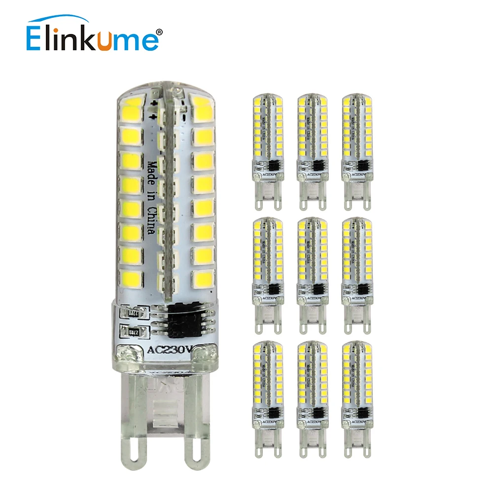 Elinkume 10 шт./лот G9 светодиодный светильник 4 Вт мини-лампа 104 шт. SMD 3014 Ампульный 220 В