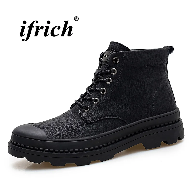 

2018 New Luxury Brand Designer Hunting Boots Man Comfortable Casual Shoes Male High Top Cowboy Boots Black Martens Shoes For Men