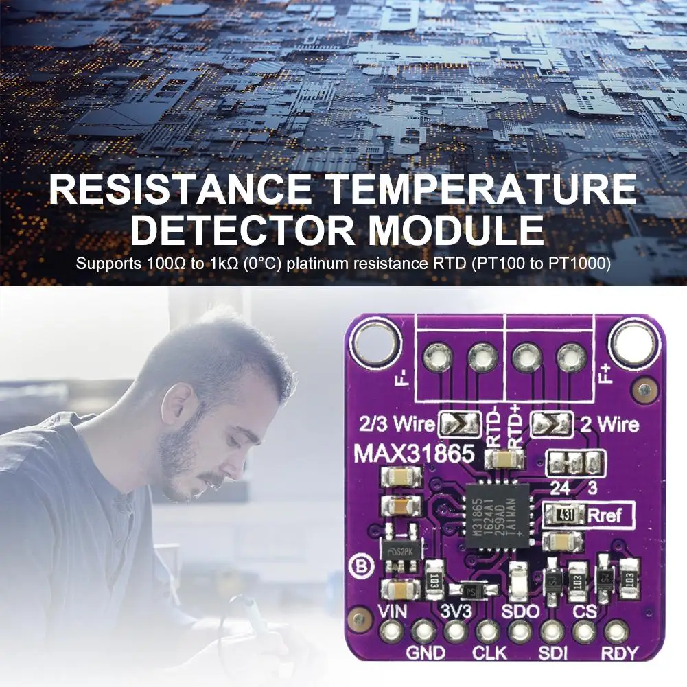 

MAX31865 Platinum Resistance Temperature Detector Module RTD Sensor PT100
