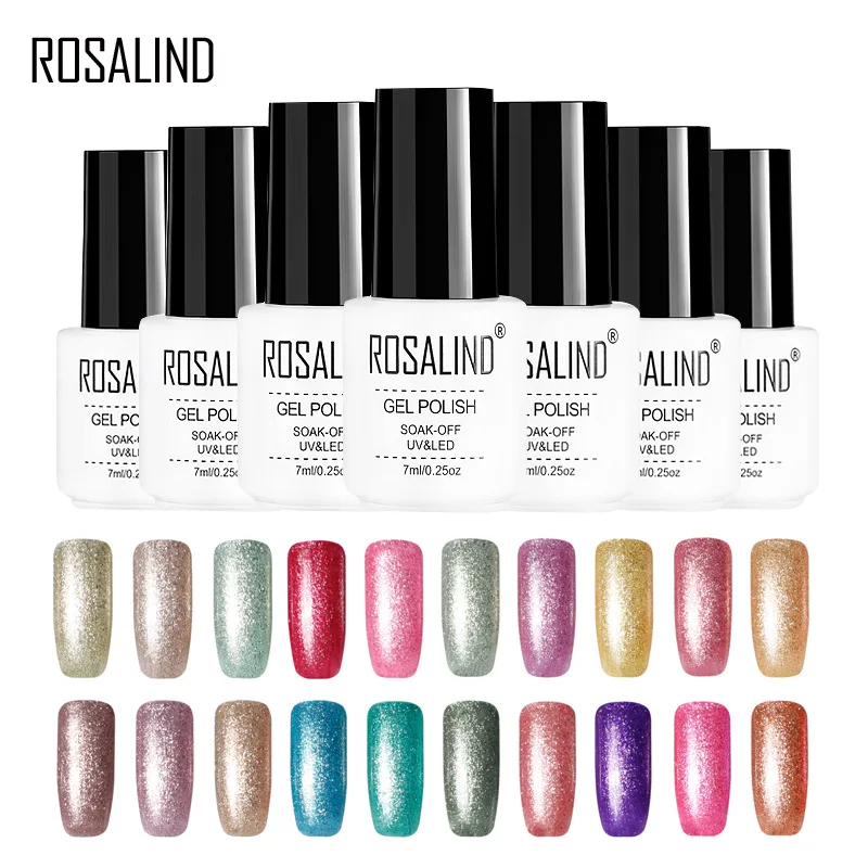 УФ гель для ногтей ROSALIND 7 мл замачиваемая серия Platinum белая бутылка гибридный