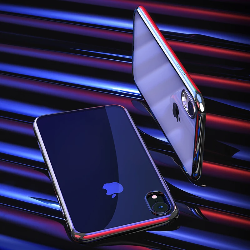 Чехол Ugreen для iPhone Xr черный серебристый красный чехол с гальваническими краями