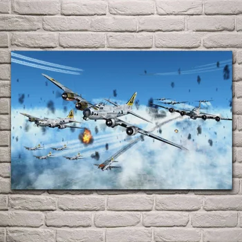 

aircraft battle Boeing B-17 Flying Fortress bomber living room decoration home wall art decor wood frame fabric posters KF844