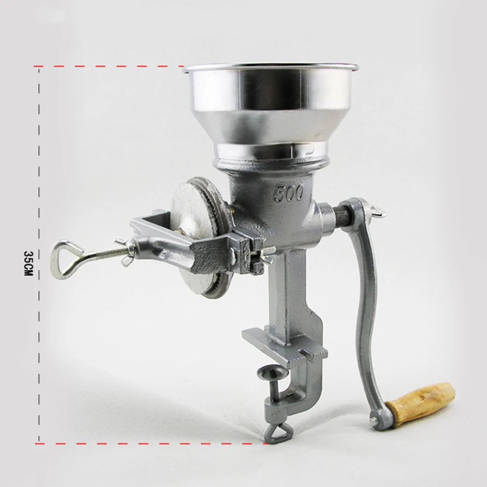 Ручная шлифовальная машина для зерен с рукояткой, чугунная настольная струбцина для кукурузы, кофе, пищевой пшеничной мельницы
