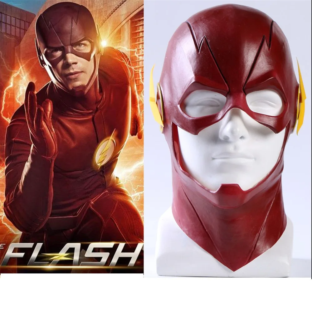 2 typy Flash DC filmová maska ​​Černá Červená barva Halloween Domácí strana Plná tvář Maska Maškarní strany Cosplay Kostým Prop