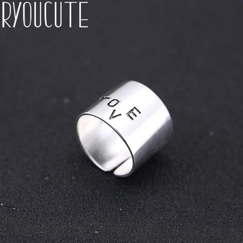 

Romantic Style 925 Sterling Silver LOVE Finger Rings for Women Fashion Adjustable Antique Rings joyas de plata Ladies Gifts