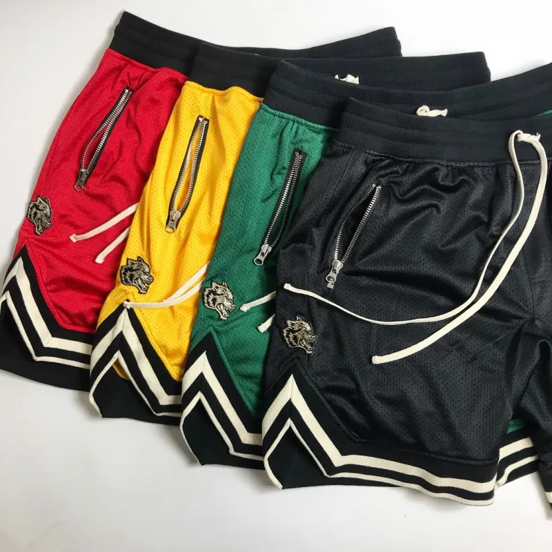 2019Summer Justin Bieber Stylish Jogger Mesh Shorts Casual Hip Hop Ventilate Dropped Crotch Net Breathable Men's Sweatpants