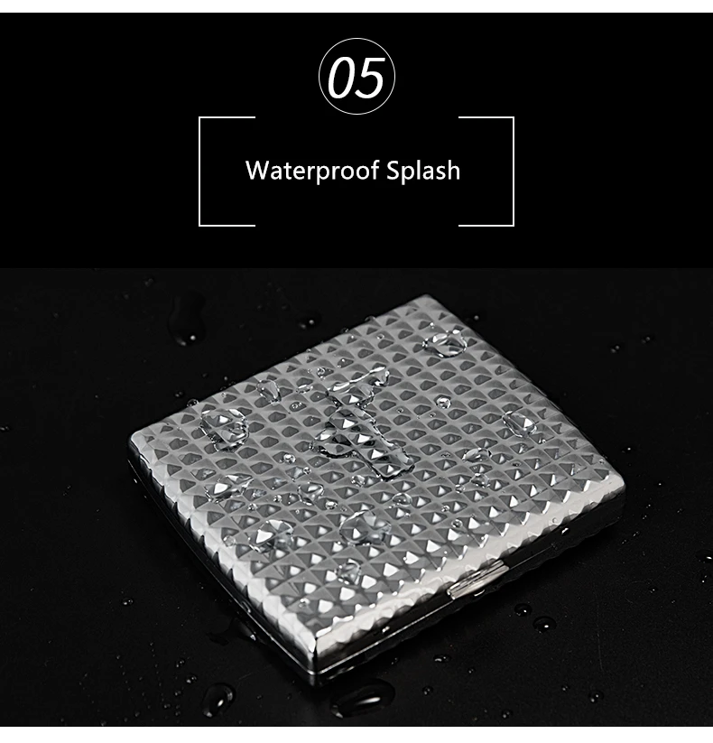 Bright Chrome Irregular Embossed Version 20 Pcs High-end Stainless Steel Boutique Cigarette Case Box KUBOY Slim Gift