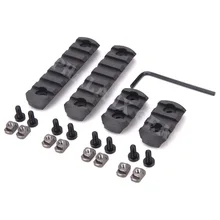 Охотничий прицел MLOK в упаковке из 4 M-LOK, 3, 7 слотов, тактический легкий полимер, черный, Пикатинни, Вивер, рейка для рук