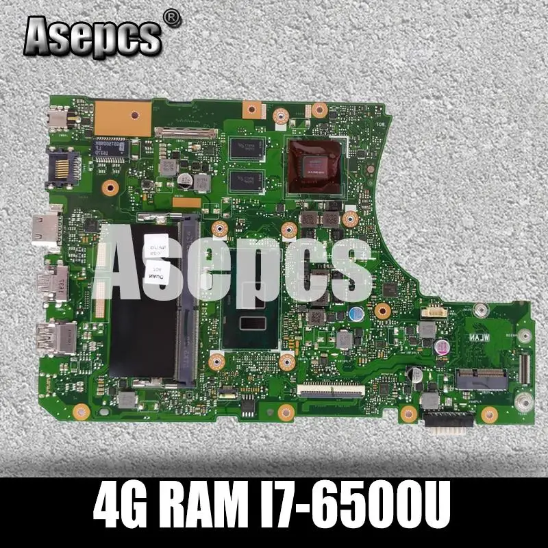 Asepcs X556UV материнская плата для ноутбука ASUS X556UQ X556UV X556UB X556UR X556U X556 Тесты оригинальная материнская плата DDR4 4G Оперативная память I7-6500U