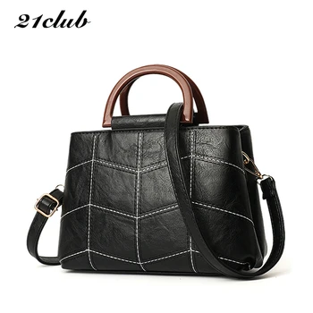 

21club brand small solid color zipper thread casual fashion ladies totes party shopping purse wowen shoulder crossbody handbags