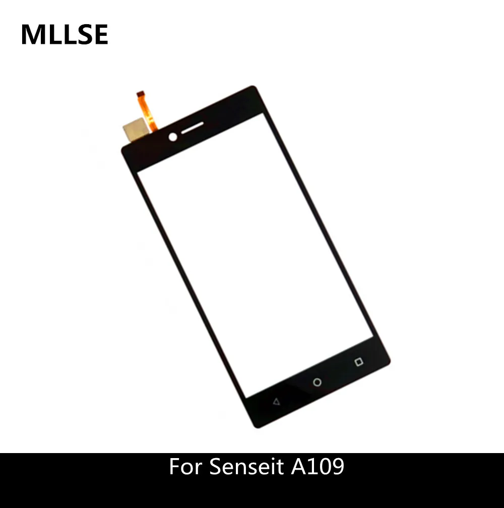 

5.0 inch Black White Gold Touch Panel Sensor For Senseit A109 Touch Screen Digitizer Front Glass Touchscreen + 3M stickers