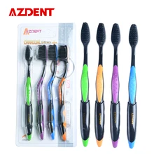 AZDENTnew 4 шт Двойная Ультрамягкая зубная щетка бамбук древесный уголь нано щетка уход за полостью рта 625 нано-антибактериальная зубная щетка угри