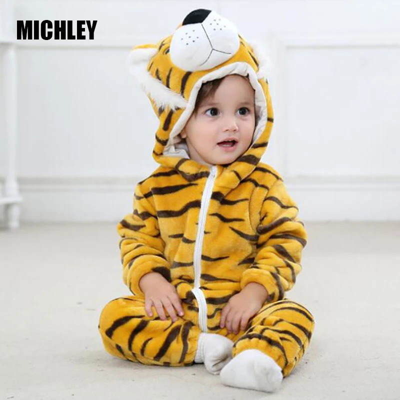 MICHLEY Baby Clothes New Tiger Infant Romper Baby Boys Girls Jumpsuit