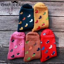 Для женщин толстые носки новые модные осень-зима 5 цветов с милым рисунком 200 иглы дамы тенденция литературный теплые носки Z107