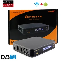 FREESAT GTT DVB-T/T2/Cable Amlogic S905D 1GB RAM 8GB ROM Smart Android 6.0 TV BOX built wifi KODI pre-installed youtube + dvb S2