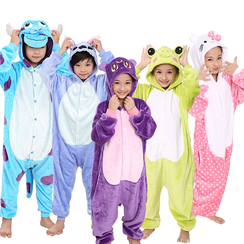 

KIGUCOS Children Halloween Cosplay Costumes Unicorn Funny Animal Pyjamas Onesies Cartoon Sleepwear One Piece Soft Animal Pajamas