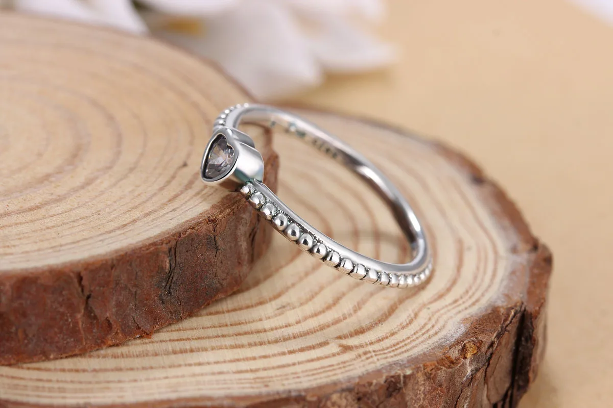 Серебряное кольцо с сердечком, фирменное кольцо, стекируемое кубическим цирконием, обручальное кольцо для женщин, подарок на помолвку