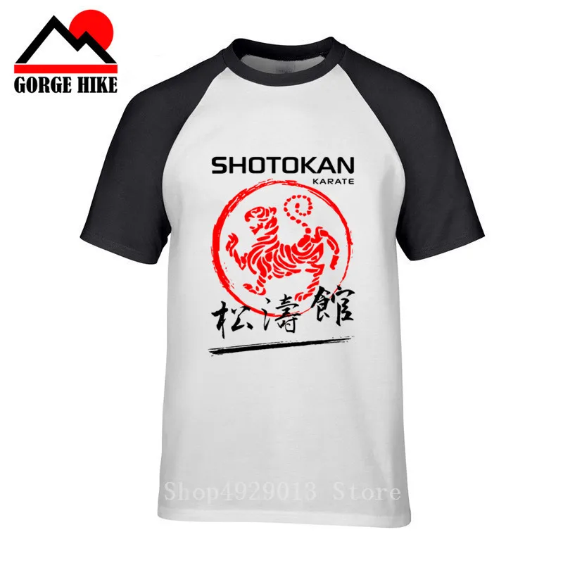 Японские Kanji Shotokan каратэ футболки мужские хлопковые летние с коротким рукавом