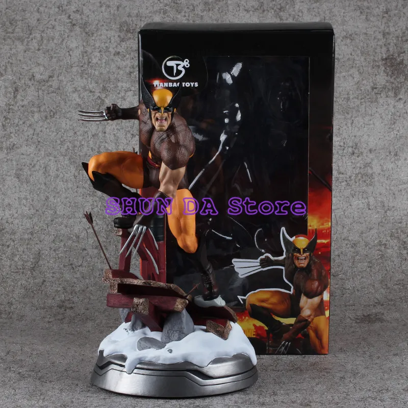 

10" Wolverine Figure Logan Justice League face change Statue X MEN Weapon PVC Action Figure Model Collection Toy SD84